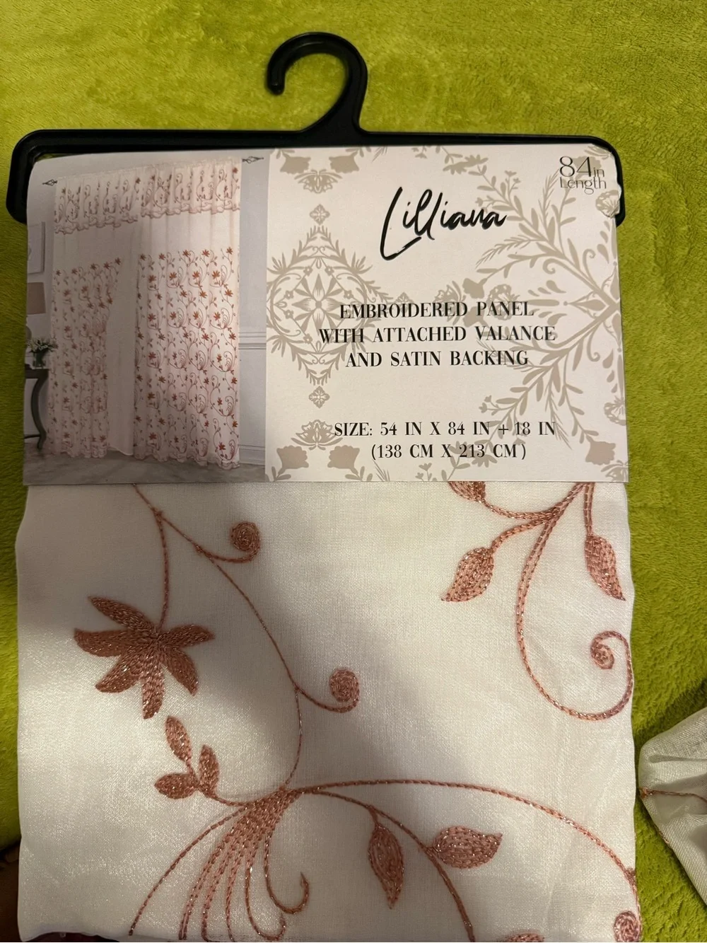 Liliana Embroidered Panel with Satin Backing in Blush Pink